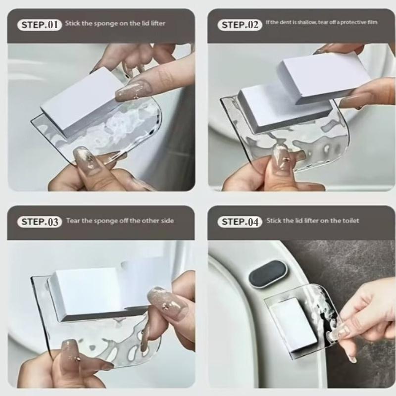 Water Ripple Toilet Seat Handle Lifter PET Hands-Free Hygienic Toilet Cover Lifter for Multi-Functional Toilet Cover Lift Tools