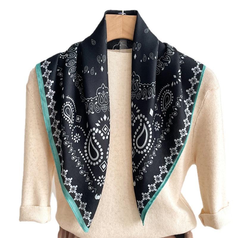 Paisley Fischgrätmuster Baumwolle und Leinen Kleiner quadratischer Schal Seidenschal Imitat Samt Kopftuch Schal Schal Schal Damen