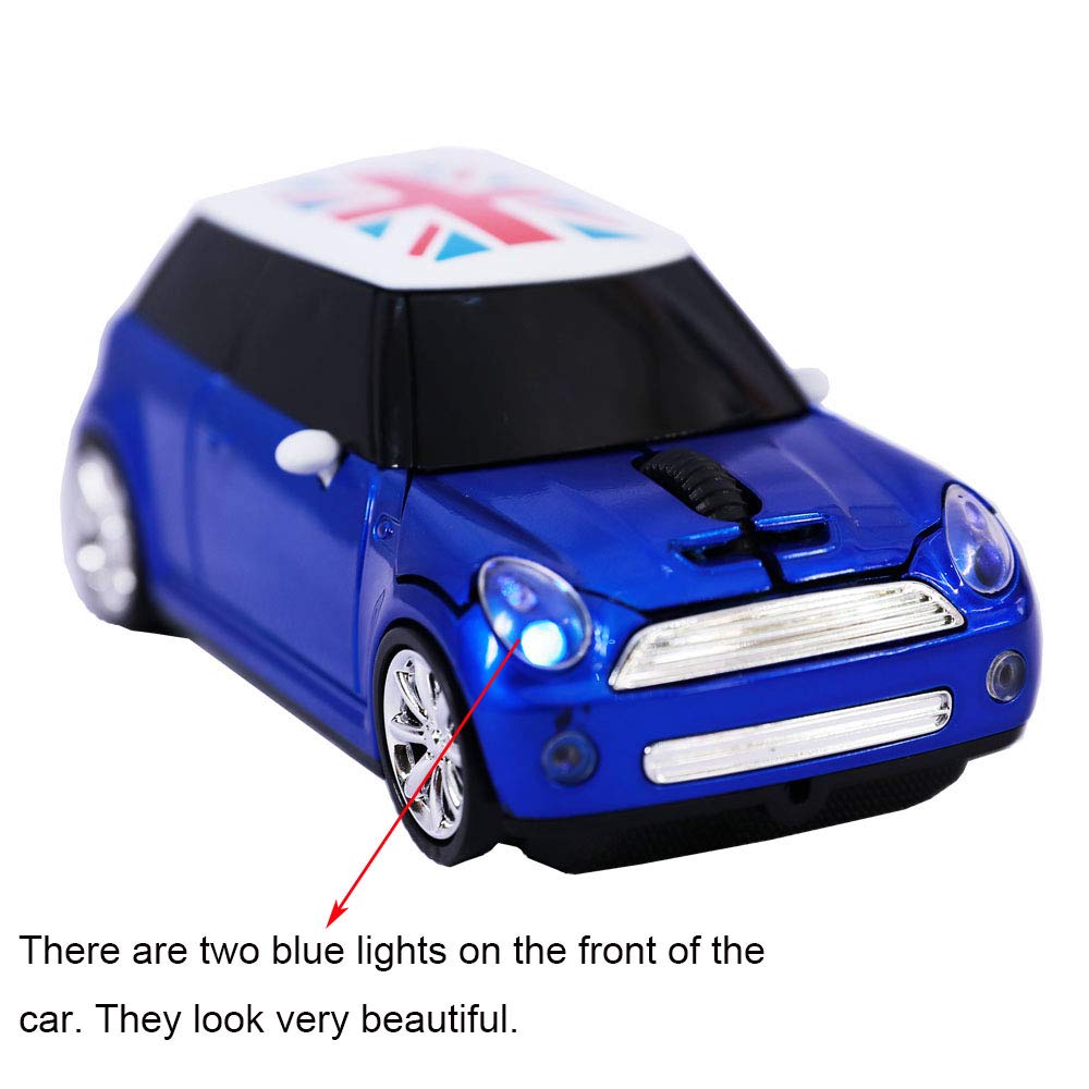 Tihilgam Kamouse Sports Car-Style Wireless Mouse, 3-Button Optical Ergonomic Gaming Mouse with USB Receiver for PC, Computer, Laptop, Gift