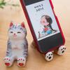 Wooden Cat Phone Stand With Cute Animal Design For Office Desk And Car Decor