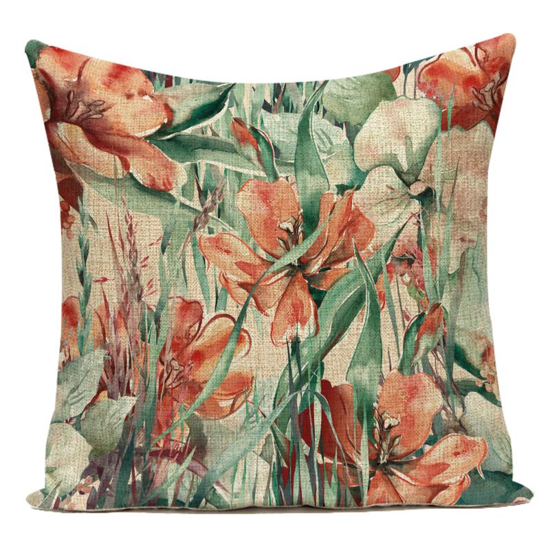 Decorative Throw Pillows Case Purple Lavender Flower Polyester Pillow Cushion Cover for Sofa Home Living Room Decoration