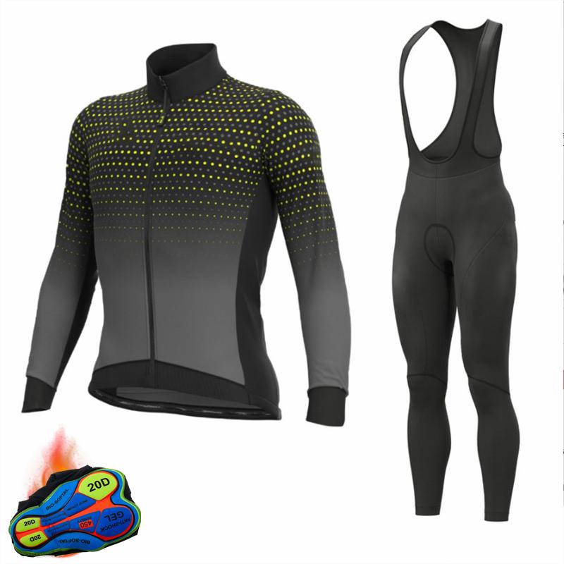 

2026 Winter Thermal Fleece Long Sleeve Cycling Jersey Set Bib Pants Ropa Ciclismo Bicycle Clothing MTB Bike Men Clothes Suit 5XL