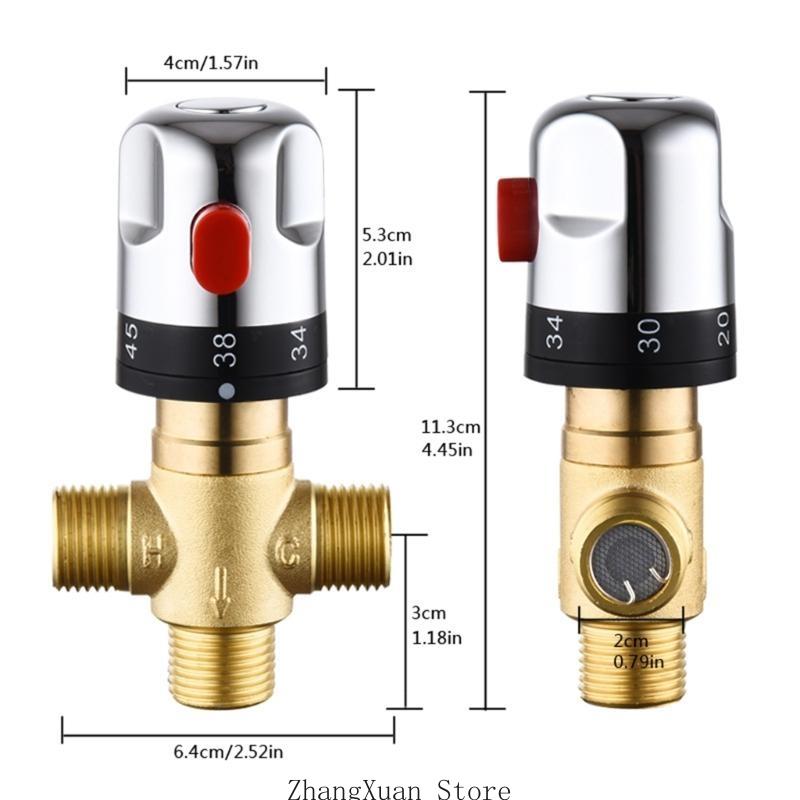 Precisions Temperature Stability DN15 Brass Thermostatic Valves Thermostatic Mixing Valves for Domestic Plumbing 3XUF