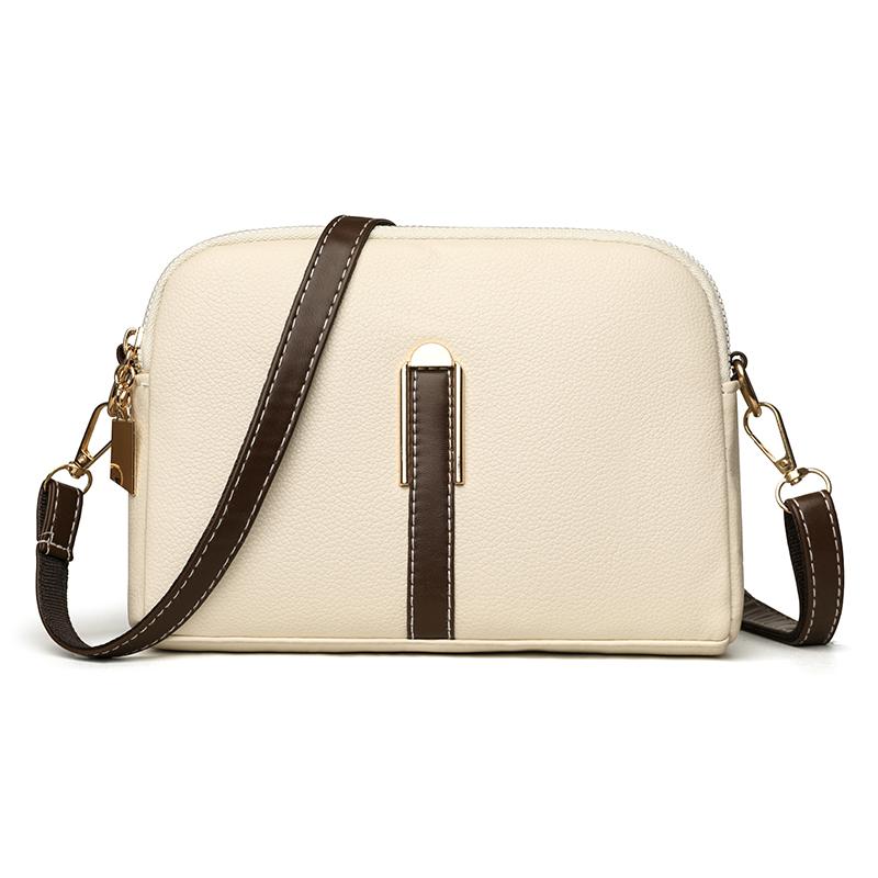 Elegant PU Leather Crossbody Bag with Adjustable Strap and Front Clasp for Daily and Office Use