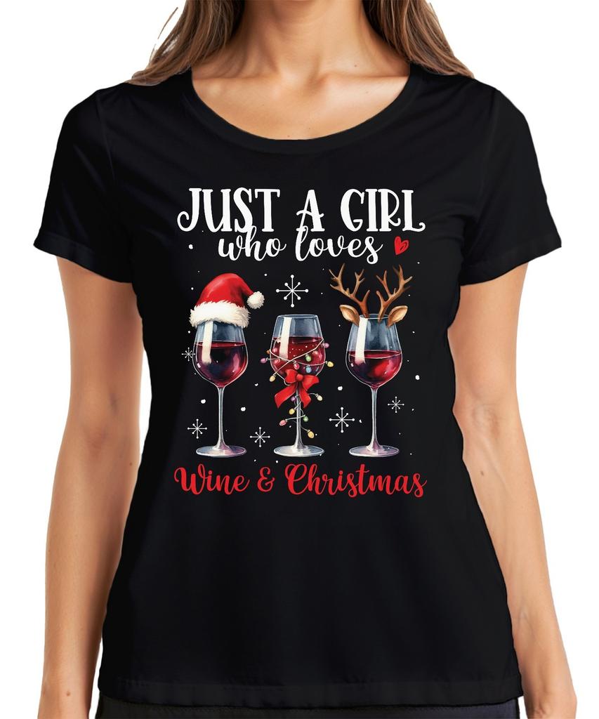 Just A Girl Who Loves Wine Christmas Christmas Xmas Gift Christma