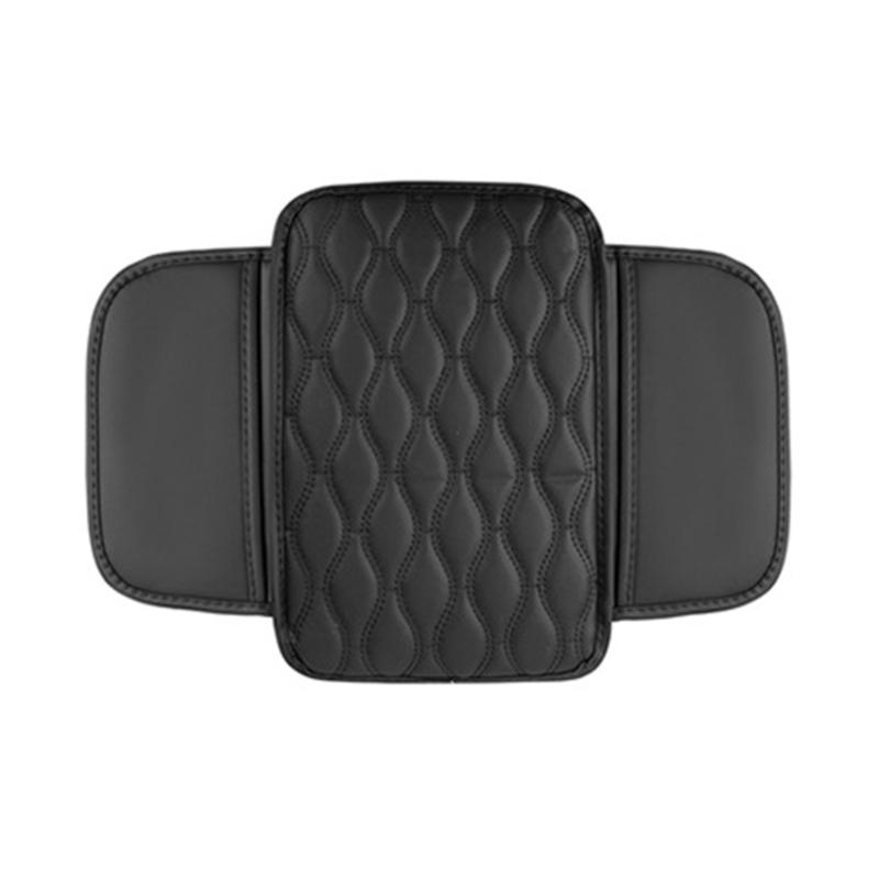 Center Console Leather Armrest Cushion Pad with 2 Storage Bags Replacement Armrest Protection Cover Quick Installation
