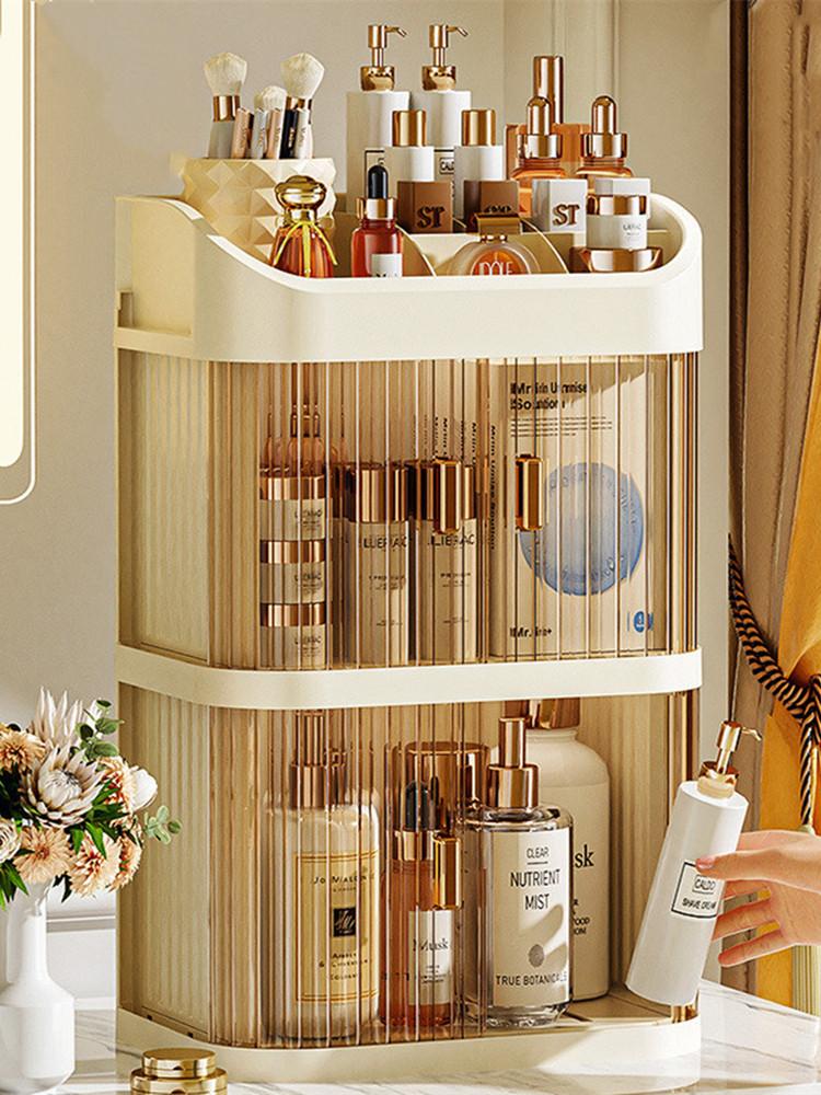 Cosmetics Storage Box Desktop Makeup Organizer Dust-proof Luxury Skin Care Product Facial Mask Lipstick Box Plastic Storage Rack