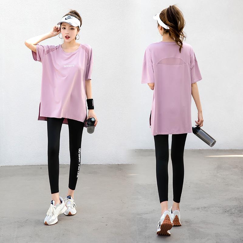 Plus Size Women's Breathable Yoga Fitness Suit - Summer Gym & Running, Slimming & Tummy Control