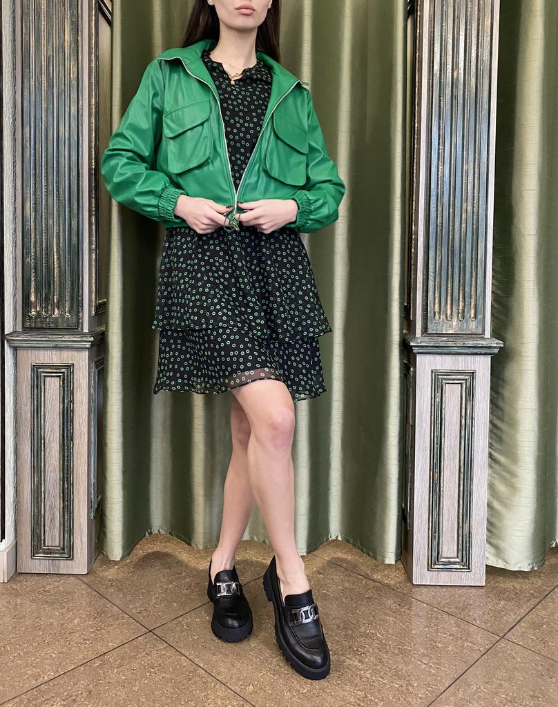Set Jacket + Dress Phardi 7275 36 Green with Black