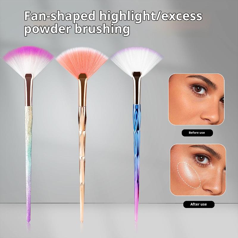 Großer flacher Highlighter-Rouge-Fächer-Make-up-Pinsel Puderloser Puder Gesichtspinsel Koreanisch Weich Gemütlich Gleichmäßige Farbe Werkzeuge für Frauen
