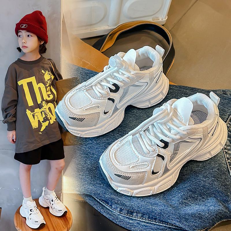 Boys net shoes 2025 spring and autumn new mesh dad shoes net shoes breathable fashion girls hollow sports shoes trendy brand