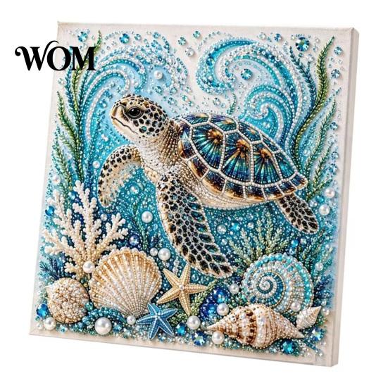 Ontspannend Weekend Creatief Project Oceaan Nep Parels Schilderset, Zeeleven 3D Kunst DIY Handgemaakte Muurbenodigdheden Zeeschildpad Vis Afbeelding Knutsel