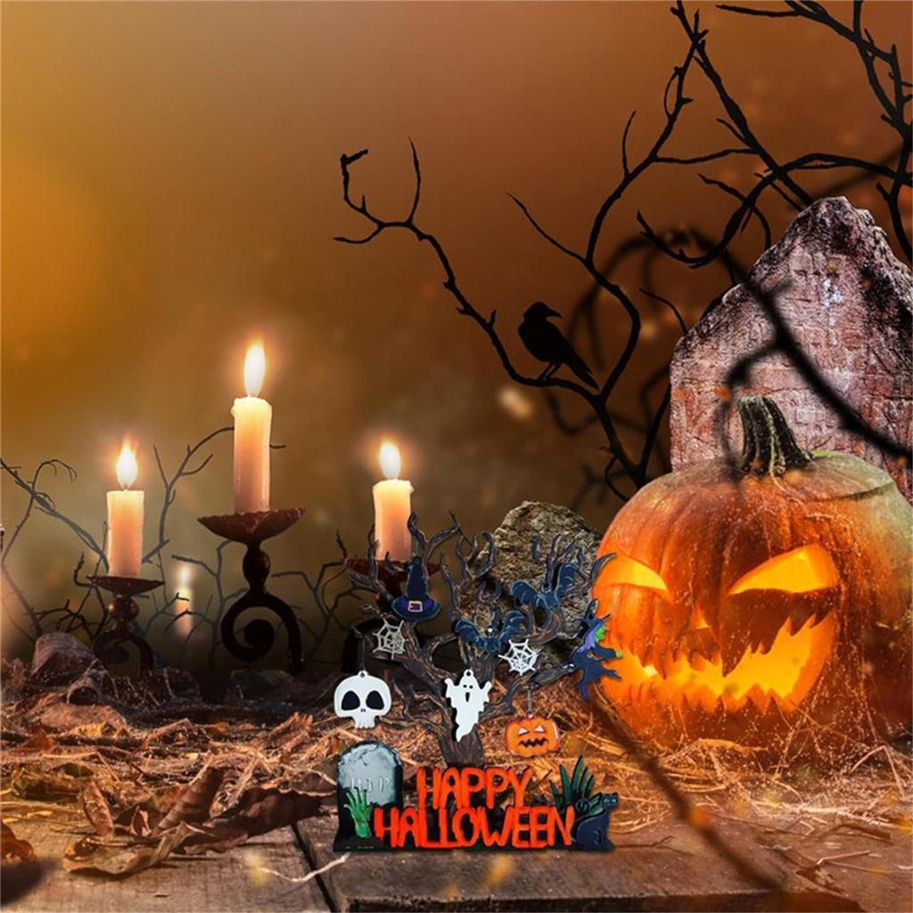 Halloween Decorations Evil Tree Pumpkin Tabletop Holiday Village For Parties And Events Home ( 25X28cm)