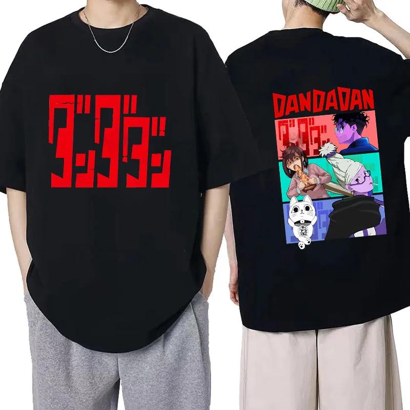 Retro Mange Men's T-shirt Japanese Anime Gothic T-shirt Dandadan Okarun90s Casual Loose T-shirt Versatile Streetwear