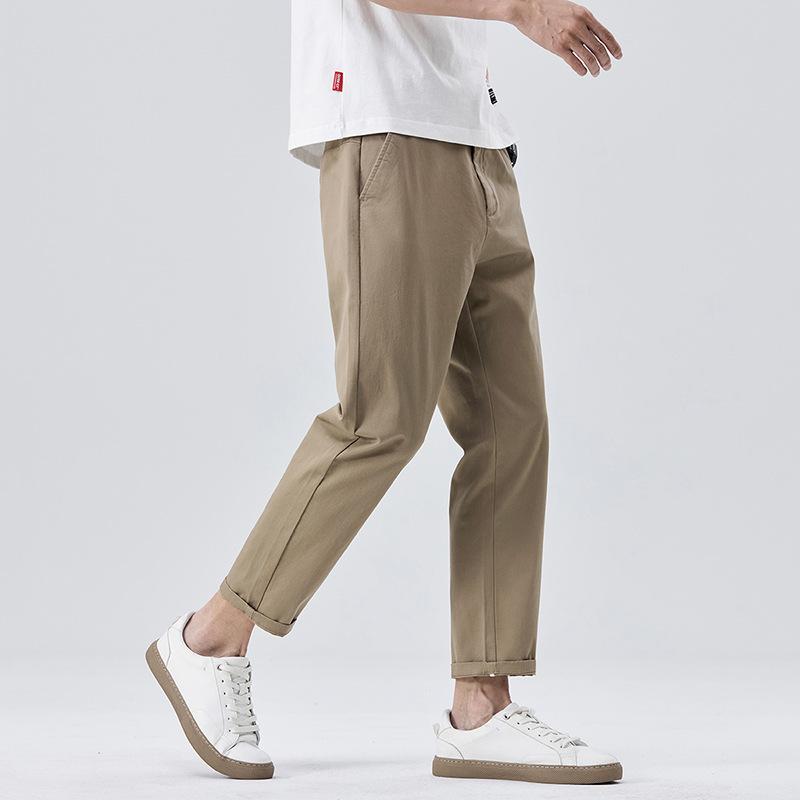 Sommer Dünne Baumwolle Freizeithose für Herren Klein Gerade Hochwertig Slim Fit Hose für Herren