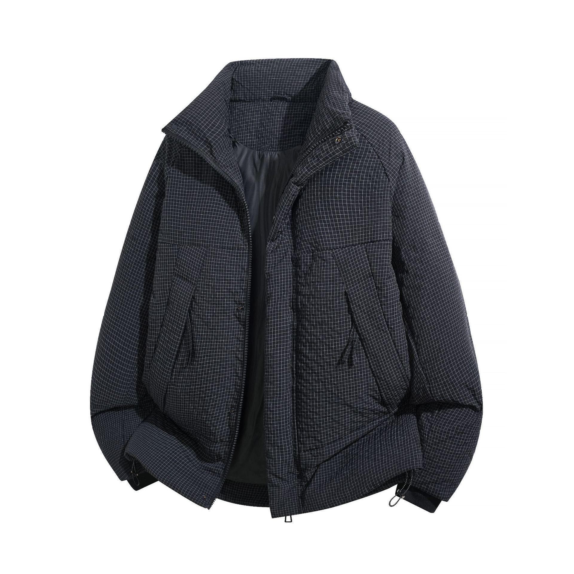 

Unisex Trendy Stand Collar Puffer: 2025 Winter Warm Thickened Casual Jacket 3X-Large чорний
