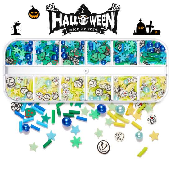 1 Box Nail Sequins Ultra-Thin Bright Color Shiny Visual Effect Enhance Atmosphere Soft Clay Halloween Themed Manicure Ornament Nail Sequins