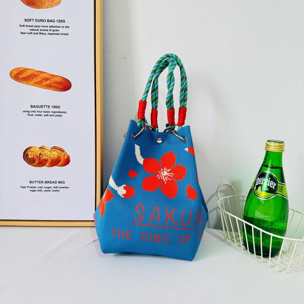 

Універсальна жіноча модна сумочка Квіти В’язані наручні сумки Нова в’язана сумка Bucket Bag у формі метелика style 12