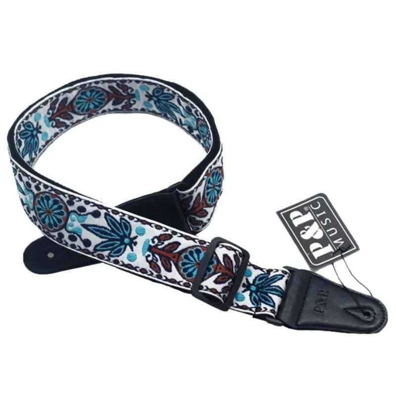 Uniwersalny pasek na ramię do gitary Vintage, regulowany, dżinsowy, bawełniany, do gitary basowej akustyczno-elektrycznej