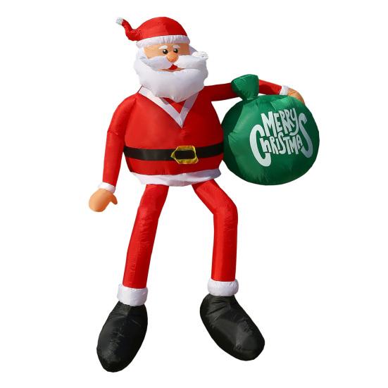 Lighted Christmas Inflatable Figurine Large Cute Blow Up Snowman Penguin Gingerbread Man Santa Ornaments with Built-in LED Light for Lawn Party Decor