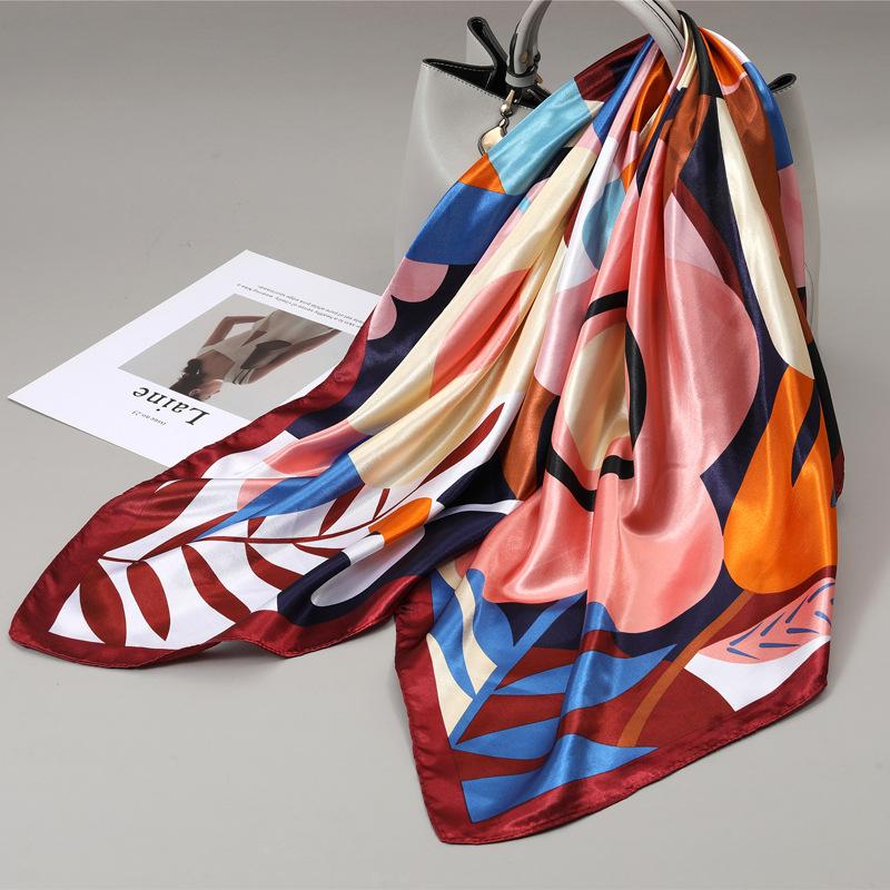90 Square Scarves, Silk Scarves, Women's New Spring and Summer High-end Sense Versatile, Thin Scarves, Shawls Outside