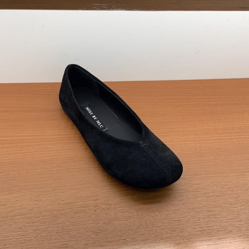 2025 summer retro matte suede flat-soled beanie shoes versatile comfortable soft-soled shoes candy women's single shoes ladyshoes