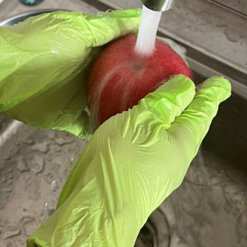 100/50/20PCS Light Green Nitrile Gloves for Kitchen Household Clean Tool Garden Makeup Disposable Gloves Waterproof Work Gloves