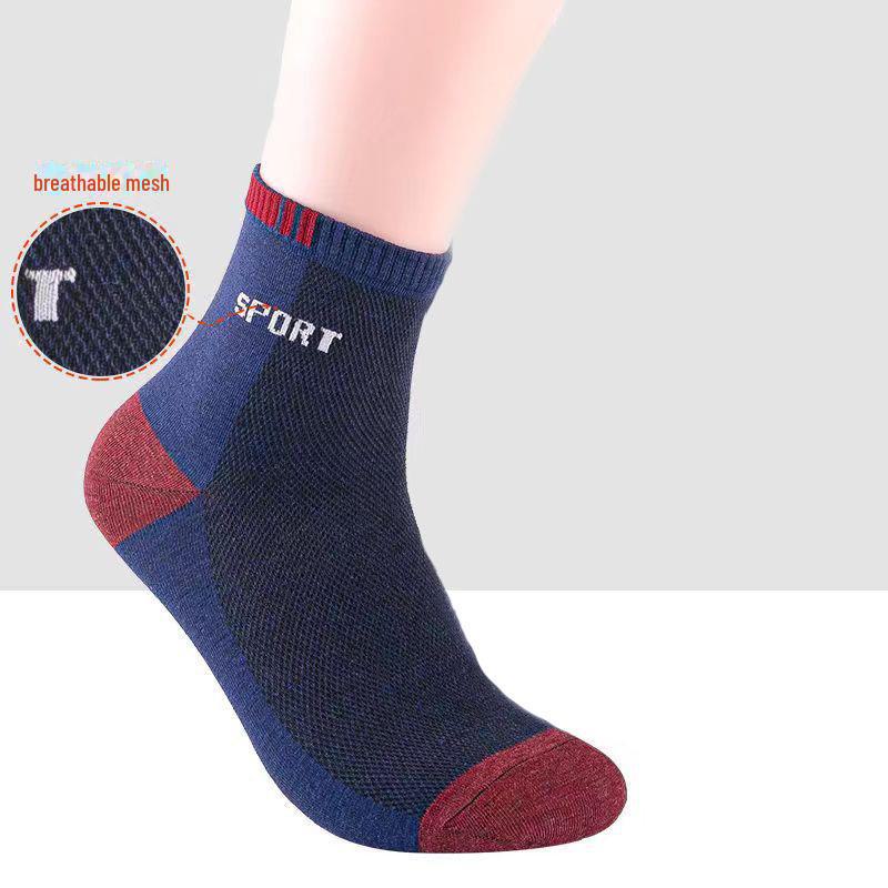 Men's Korean Style Sports Socks: Mid-Tube, Solid Color, Deodorant, Sweat-Absorbent, Breathable, Casual Socks for Spring and Autumn.