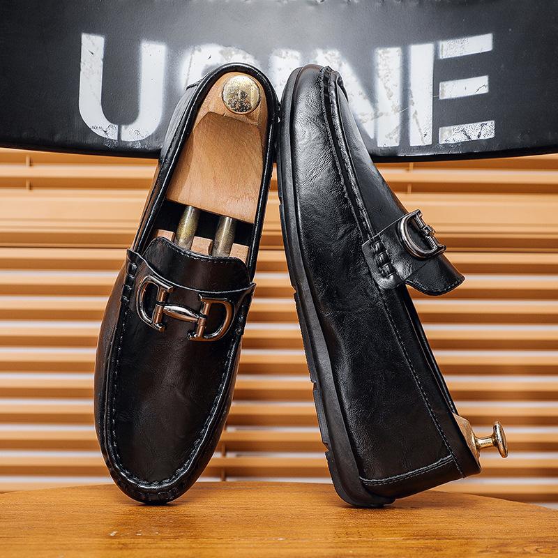 Doudou Shoes Men's High-end New Men's Business Casual Leather Shoes One Pedal Sleeve Lazy Loafers Live Men's Shoes