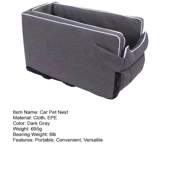 Yousheng Car Pet Nest Small Dog Car Seat Center Console Waterproof Booster Bed Safe Portable Dog Car Carrier with Adjustable Straps for Cats Dogs