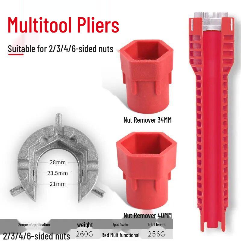 Multifunctional 8-in-1 Bathroom Sink Plumbing Wrench Tool