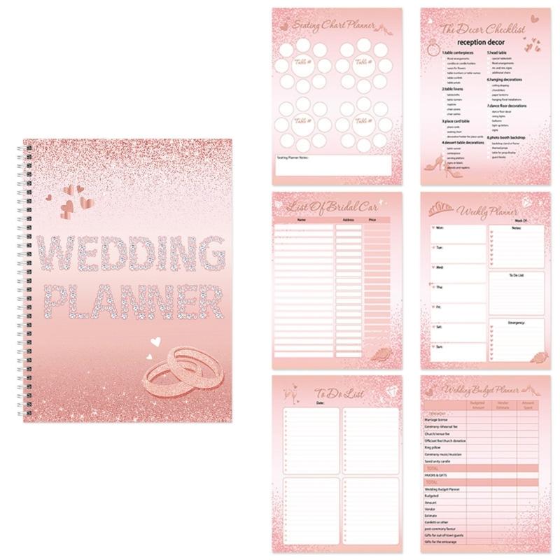 Stylish Wedding Planner Notebook Bride Planning Checklist for Bride Grooms and Coordinators To Organize Every Detail