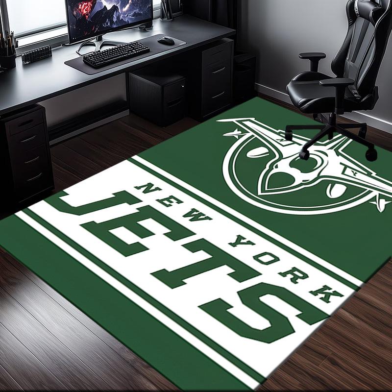 Jets Helmet Rug Office Carpet Non-Slip Mat, Chair Rug Floor Covering for Gaming, Bedroom, Living Room , Home Decor Christmas Gift