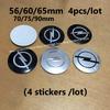 4ks 56/60/65/70/75/90mm Krytky středů kol Nálepky na středové krytky pro OPC Turbo Cors Corsa Gsi Line Vectra Astra Zafira Antara Omega