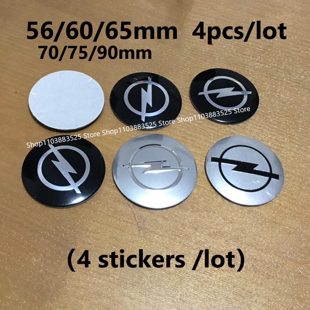 4ks 56/60/65/70/75/90mm Krytky středů kol Samolepky pro Opel Antara Astra Vectra Zafira Omega Corsa Gsi Turbo Cors OPC Line
