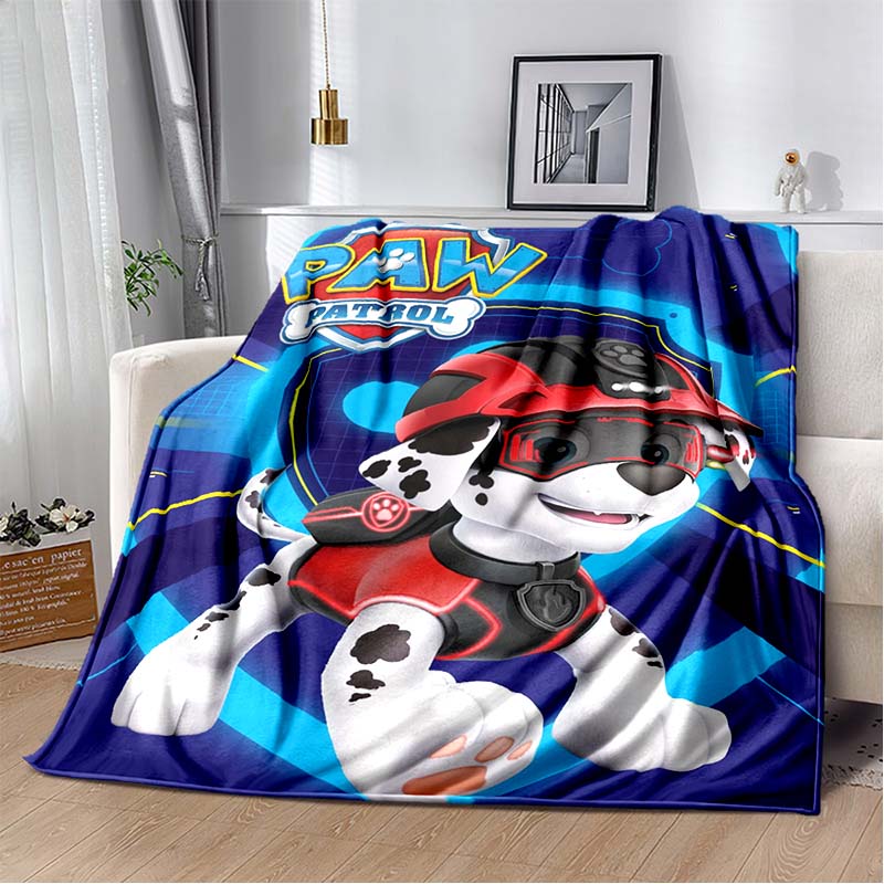 PAW Patrol Cartoon Printed Flannel Blanket Soft Warm All Season Throw For Kids Bedroom Sofa Indoor Home Decor Housewarming Gift