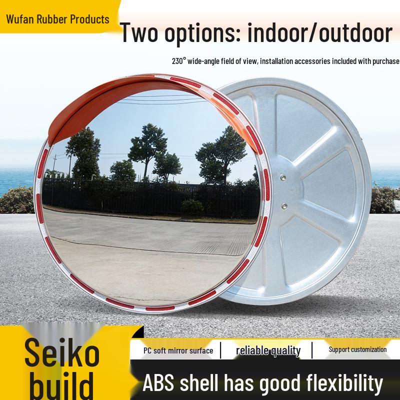 Indoor/Outdoor Convex Safety Mirror for Parking Lots and Garages