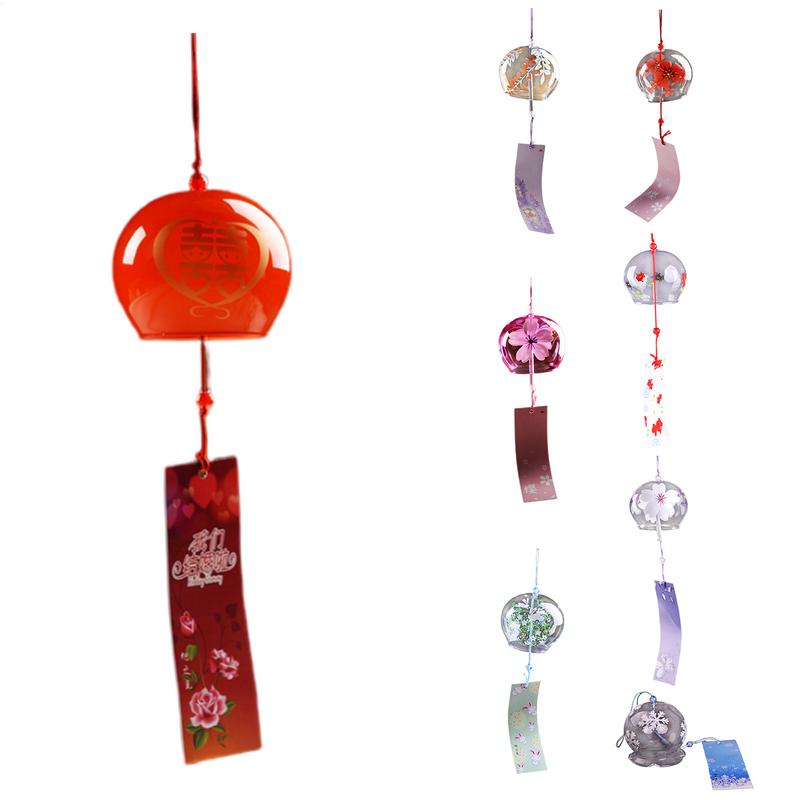 1PC Wind Bell Japan Chimes Handmade Glass Furin Window Hanging Home Office Decortion