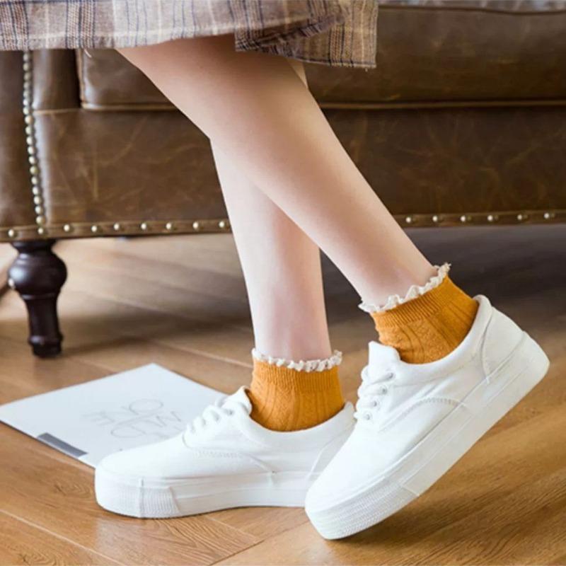 Female Summer Thin Fashionable New Lovely Lace Student Short Tube Socks