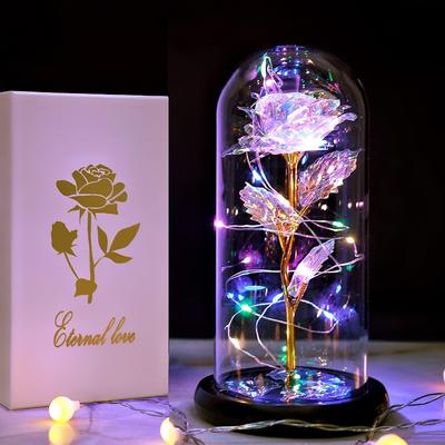 Geburtstagsgeschenke für Mama, Geschenke für die Freundin, farbenfrohes Galaxie-Blumen-Rosen-Geschenk für Frauen, Ehefrau, Hochzeit, Weihnachten, Geburtstag, Erntedankgeschenk für sie