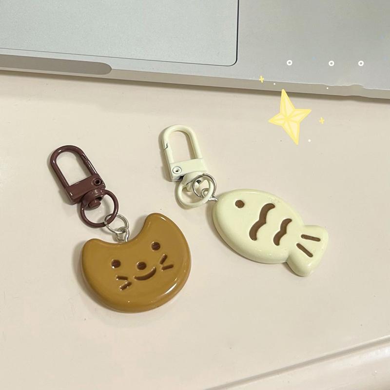Cute Little Cat Fish Keychain Creative Personalized Pendant Keyring  Phone Charms Car Key Accessories Schoolbag Pendant
