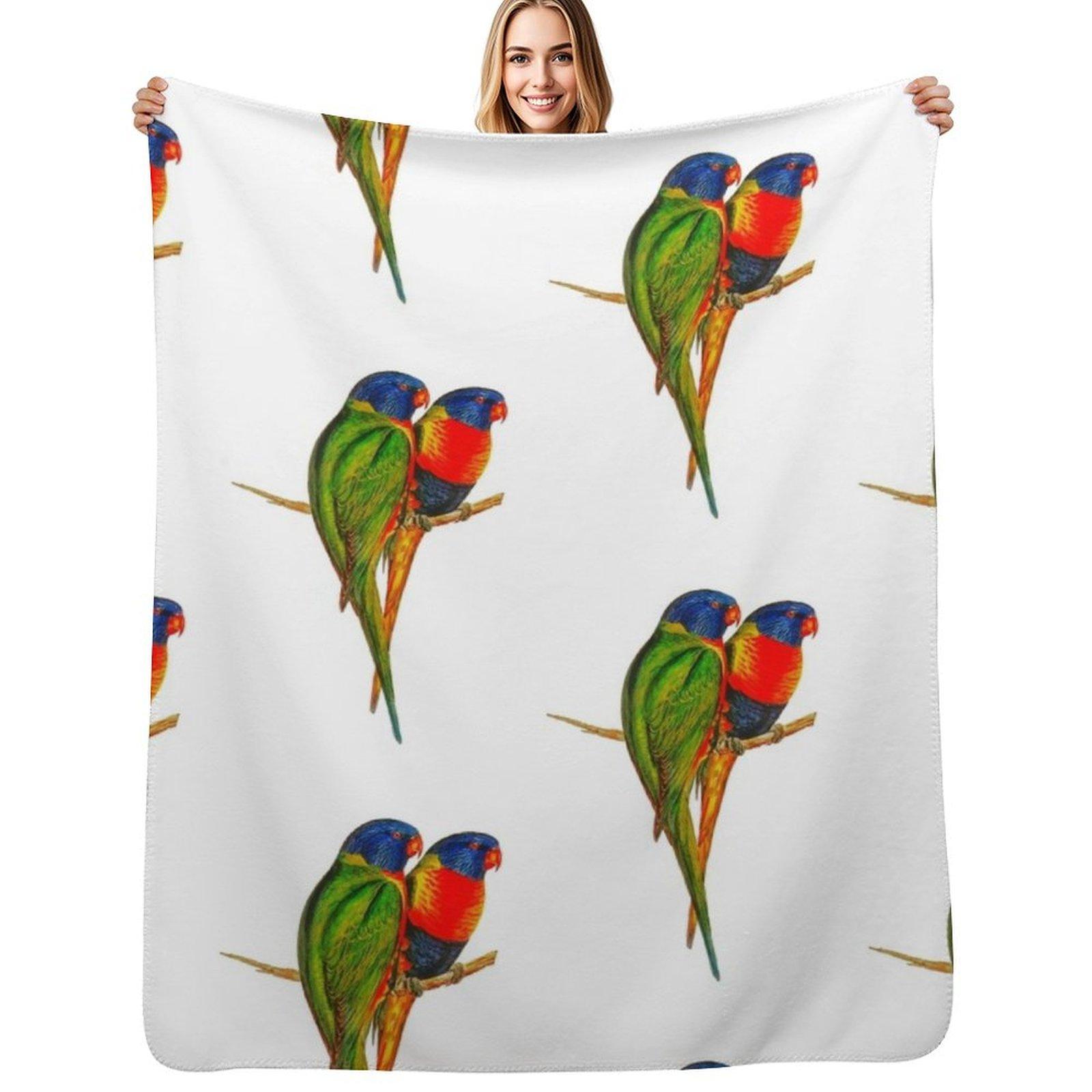 Rainbow Lorikeet Bird Australian Throw Blanket Ultra Soft Flannel Fleece Blanket for All Seasons 102x76cm(40x30in)