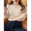 Simple one-piece fleece thickened sweater women's spring basic inner bottoming shirt warm knitted top
