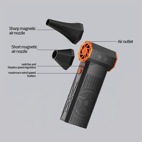 Akumuliatorinis lapų pūstuvas su karšto oro sniego tirpikliu ir bešepetėliniu varikliu, dvigubos paskirties, sunkios sniego valymo įranga, skirta naudoti patalpose ir lauke.