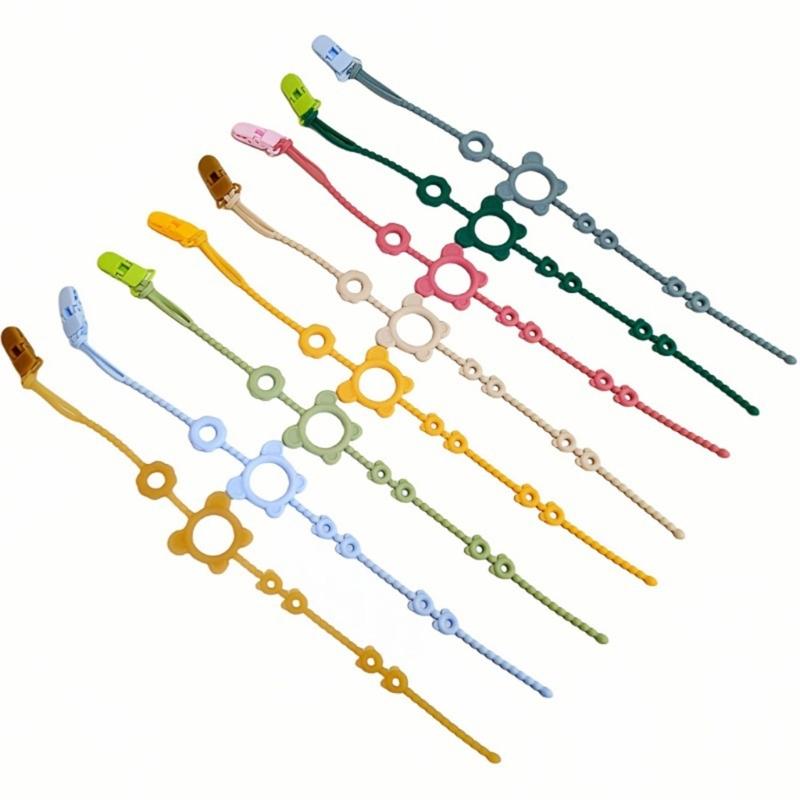 Silicone Teether Pacifier Strap Baby Dummy Clip Soother Chain Pacifier Strap Teether Toy Newborns Pacifier Chain Clip