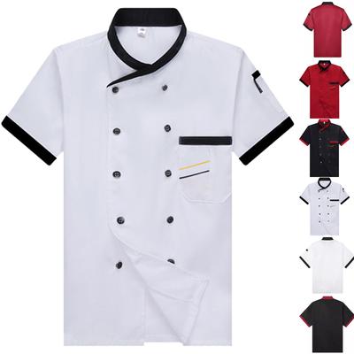 Uniforme de chef com mangas roupas masculinas, uniforme de trabalho de catering, uniforme de cozinha traseiro, top masculino
