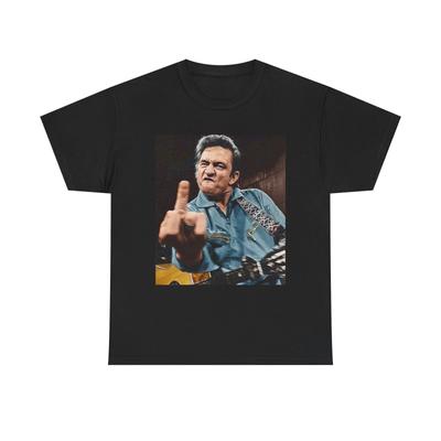 T-shirt Grafica Vintage Poster Johnny Cash Unisex Cotone Pesante