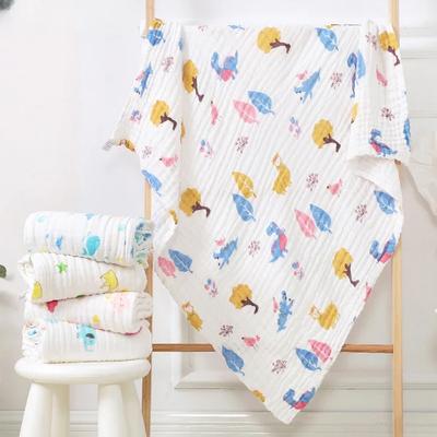 110x110cm Baby Cotton Bath Towel with Pumi Printed Child Towel with Soft Blanket Gauze Thickened Bath Bag with Baby Products