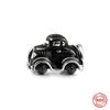 S925 Sterling Silver Růžová Černá Motocykl Auto Kolo Visací přívěsek Bead Fit Originální náramek přívěsek DIY pro ženy šperky