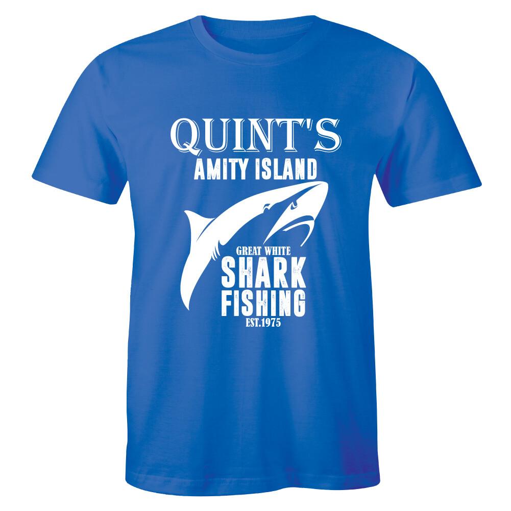 Quints Shark Fishing Amity Island Adult T Shirt Great Classic Movie Tee Movie TV XXXXL